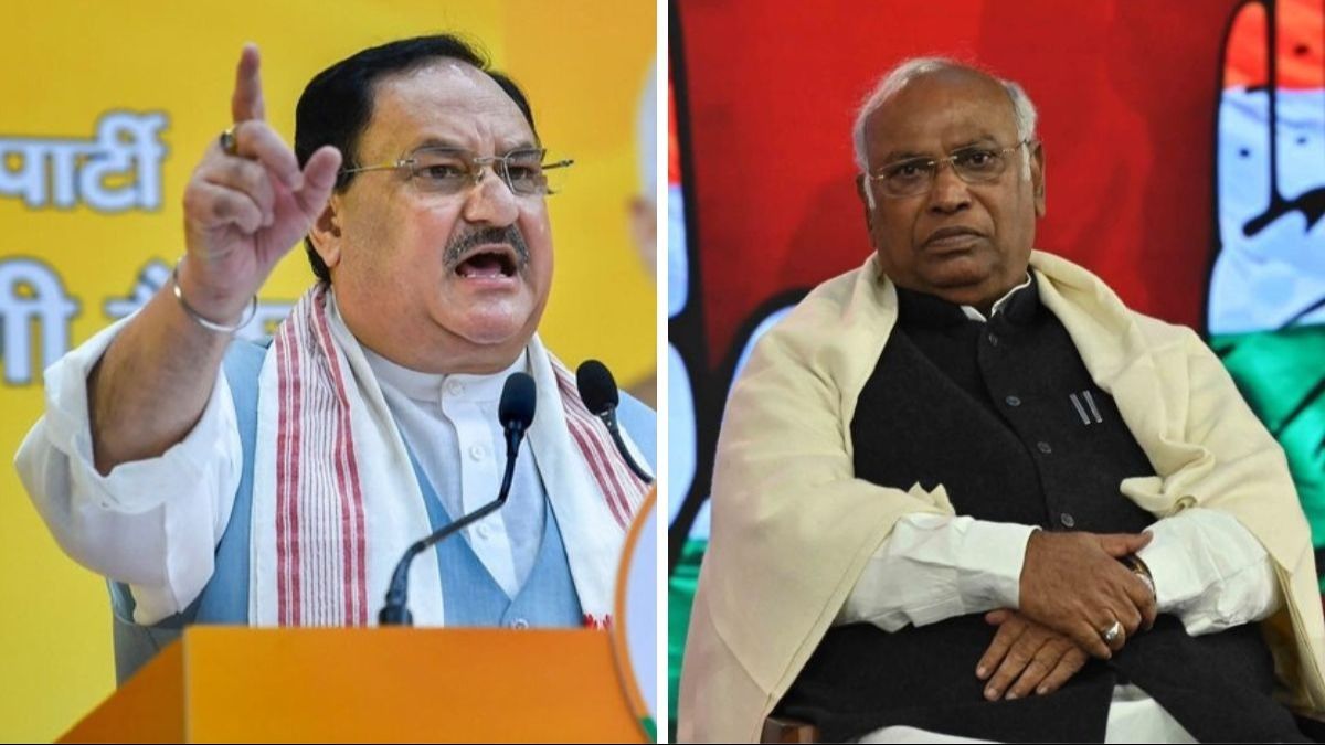 बीजेपी अध्यक्ष जेपी नड्डा और कांग्रेस अध्यक्ष मल्लिकार्जुन खड़गे