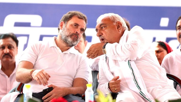 Fact Check: क्या सच में कांग्रेस पार्टी हरियाणा में पोस्टल बैलेट में है बीजेपी से आगे, जानिए इस वायरल दावे का सच? राहुल गांधी और भूपेंद्र हुड्डा. फोटो: भूपेंद्र हुड्डा के ट्वीटर हैंडल से