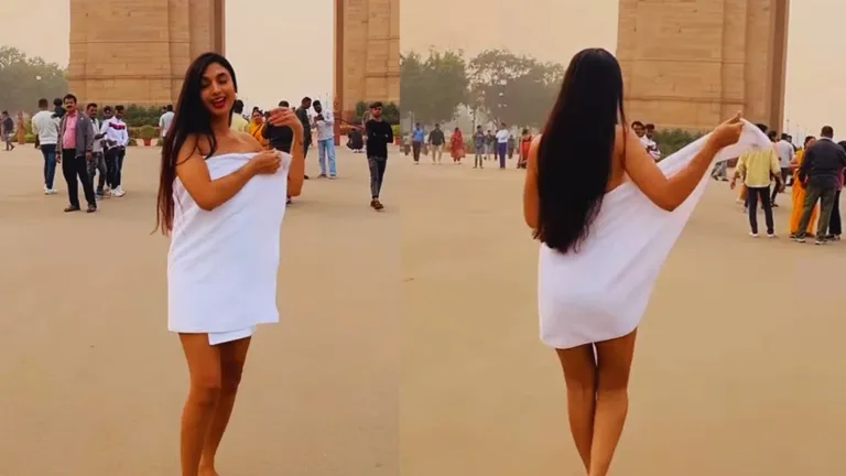 इंडिया गेट पर टॉवल में पहुंच गई लड़की और करने लगी ये सब, Video वायरल हुआ तो भड़के लोगों ने की ये मांग NewsTak