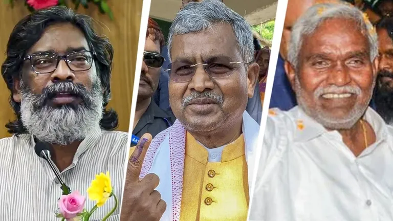 झारखंड को लेकर आए एग्जिट पोल सामने, जानिए राज्य में कौन मार रहा बाजी? Hemant Soren’s party, Babulal Marandi and Champai Soren.