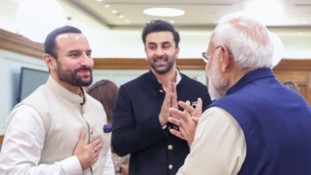 पीएम मोदी के साथ सैफ अली खान. बीच में रनबीर कपूर.