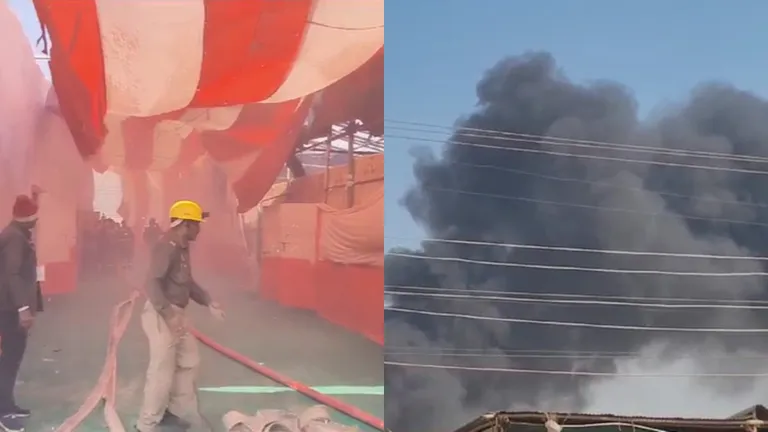 महाकुंभ के मेला क्षेत्र में लगी भीषण आग, कई पंडालों में फैली; मची अफरातफरी, एक पंडाल जलकर खाक Mahakumbh, Mahakumbh 2025, Mahakumbh fire, Mahakumbh fire news, kumbh mela fire, kumbh mela news
