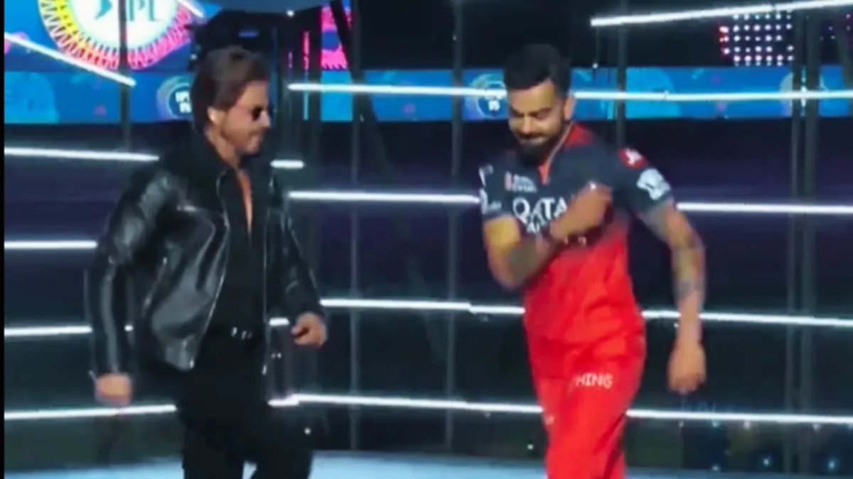आईपीएल की ओपनिंग सेरेमनी में शाहरुख के साथ विराट का डांस वायरल.