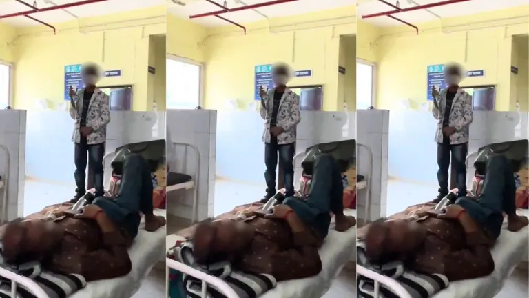 बाप के इलाज के लिए बेड पर खड़ा रहा मासूम, हाथ में थामी सलाइन बोतल… इंसानियत को झकझोर देने वाला वीडियो! तस्वीर: स्क्रीनग्रैब