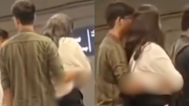 लड़की की शर्ट में हाथ डालकर....बेंगलुरु मेट्रो में कपल की अश्लील हरकत का वीडियो वायरल! लोग भड़के Bengaluru metro couple