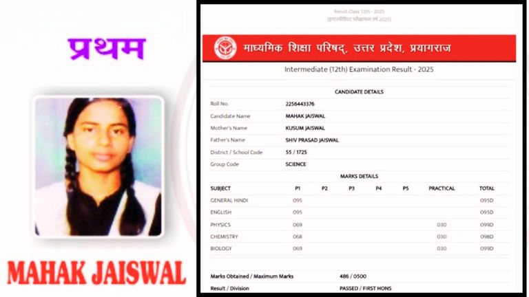 UP Board 12Th Topper: प्रयागराज की महक ने यूपी बोर्ड 12वीं में टॉप कर सबको चौंकाया, हैरान कर देगी मार्कशीट यूपी बोर्ड में महक ने मचाया तहलका, टॉपर बन सबको चौंकाया.