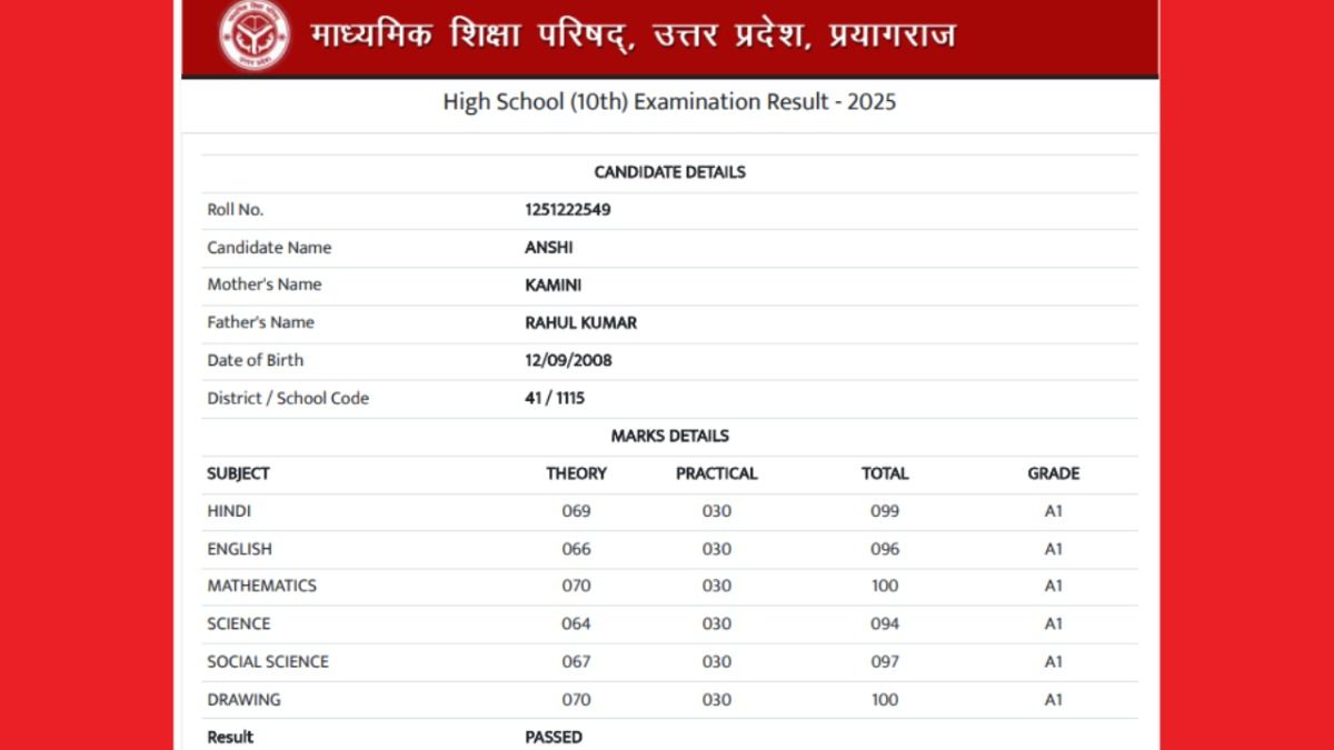 UP Board Topper Marksheet: कई विषय में 100 से 100 नंबर लाकर अंशी ने सभी को चौंकाया, मार्कशीट देख उड़ जाएंगे होश!  NewsTak