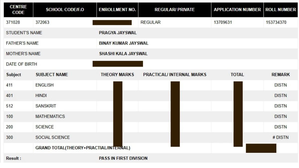 MPBSE Topper Marksheet: प्रज्ञा जायसवाल ने गजब कर दिया, दसवीं में 100 परसेंट नंबर लाकर सबको चौंकाया! NewsTak