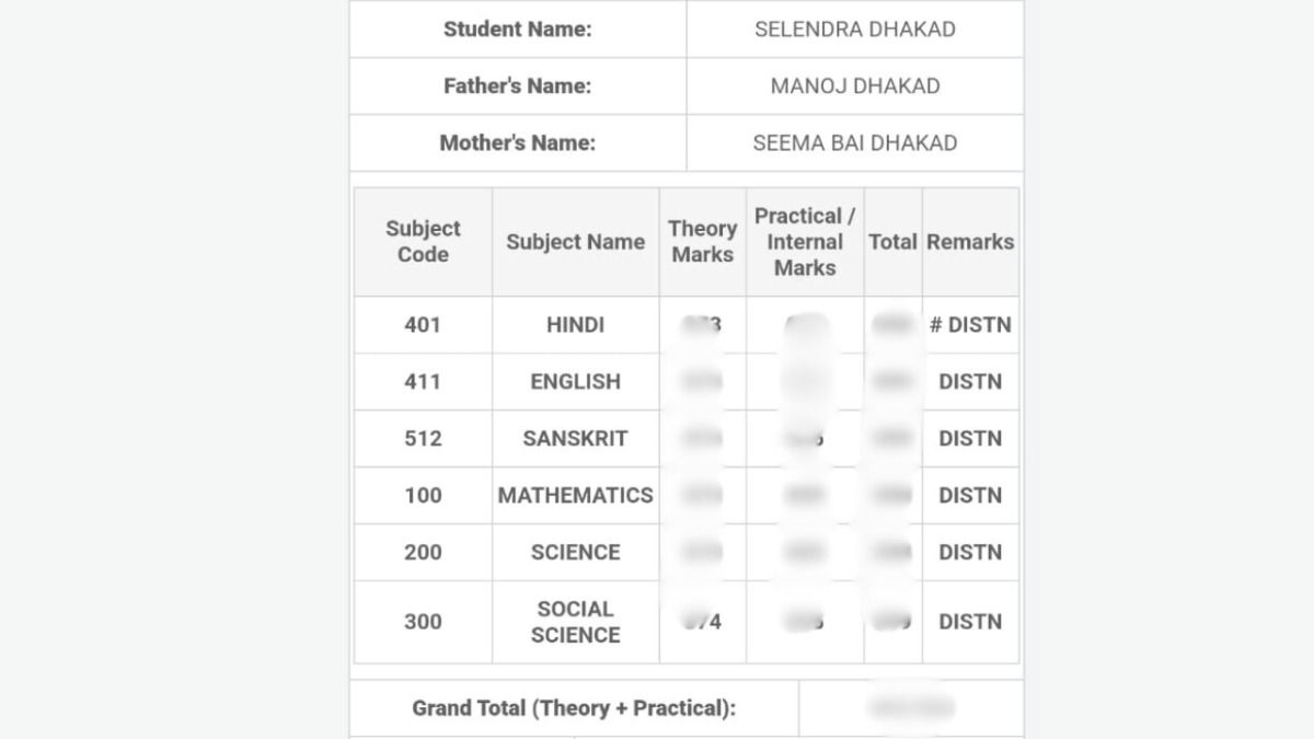 MPBSE Topper Marksheet: गुना के शैलेंद्र धाकड़ ने 10वीं में टॉप कर सबको चौंकाया, यहां देखें उनकी मार्कशीट और नंबर NewsTak