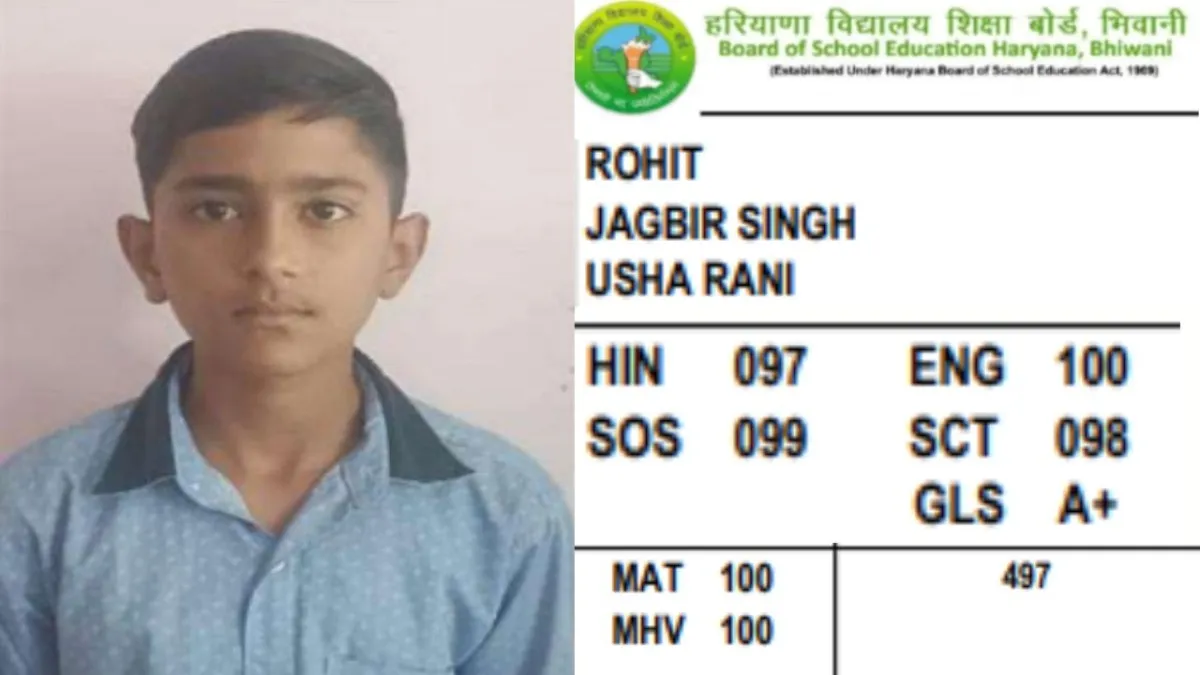 Haryana Board 10th Topper Marksheet
