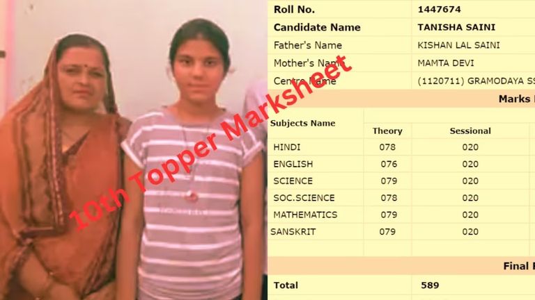 RBSE 10th Board Topper: जयपुर की तनीषा RBSE 10th में कमाल किया, मार्कशीट देख रह जाएंगे हैरान RBSE 10th Topper Tanisha Marksheet