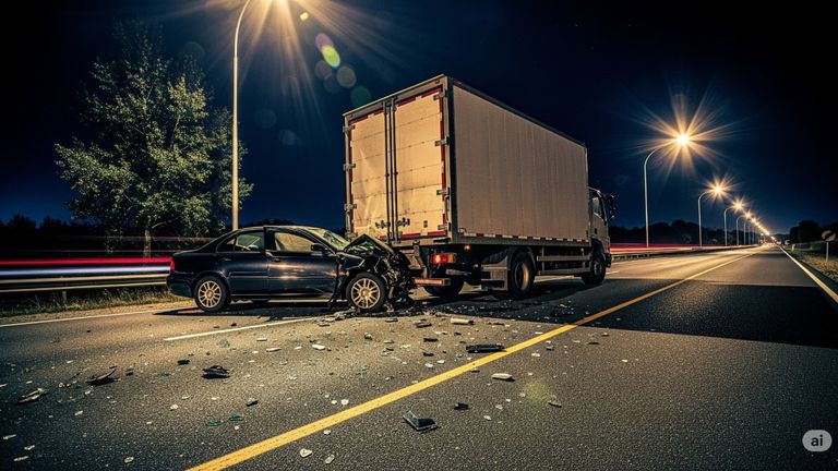 छत्तीसगढ़ के महासमंद में दर्दनाक सड़क हादसा, खड़े ट्रक से टकराई कार, SBI मैनेजर के माता-पिता समेत 3 की मौत (सांकेतिक तस्वीर / फोटो AI)