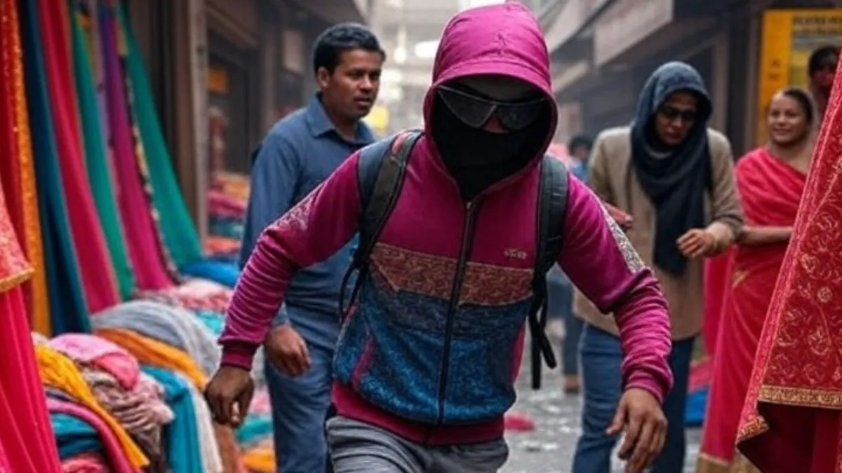 दिल्ली के चांदनी चौक टेक्सटाइल शोरूम में दिनदहाड़े हुई 35 लाख की फिल्मी स्टाइल लूट की तस्वीर