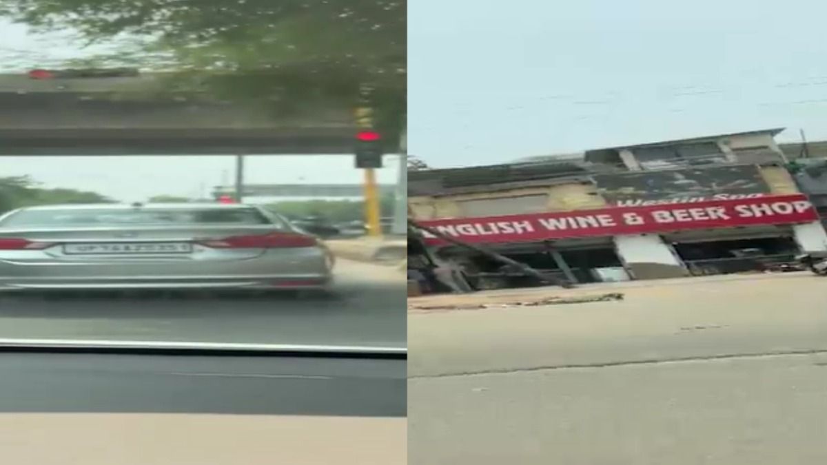 नोएडा में युवक ने रेड लाइट पर कार खड़ी कर बीयर लेने चला गया, जिससे ट्रैफिक जाम हो गया और वीडियो वायरल हुआ