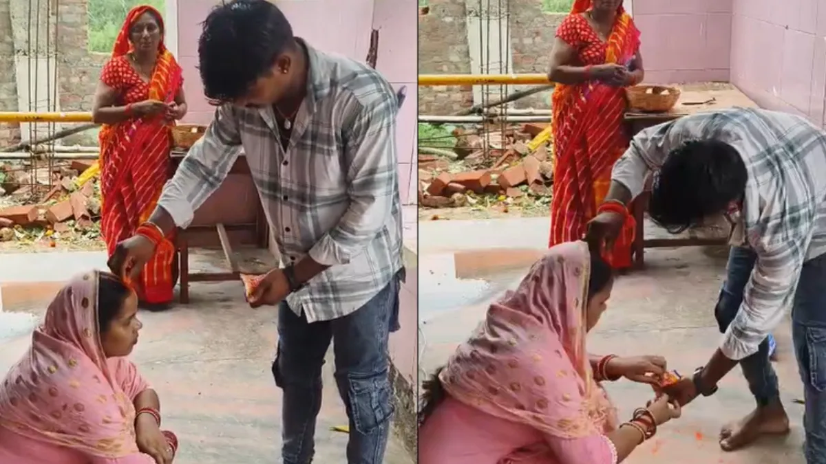 जमुई में पुराने प्रेमी से शादी करती महिला की तस्वीर