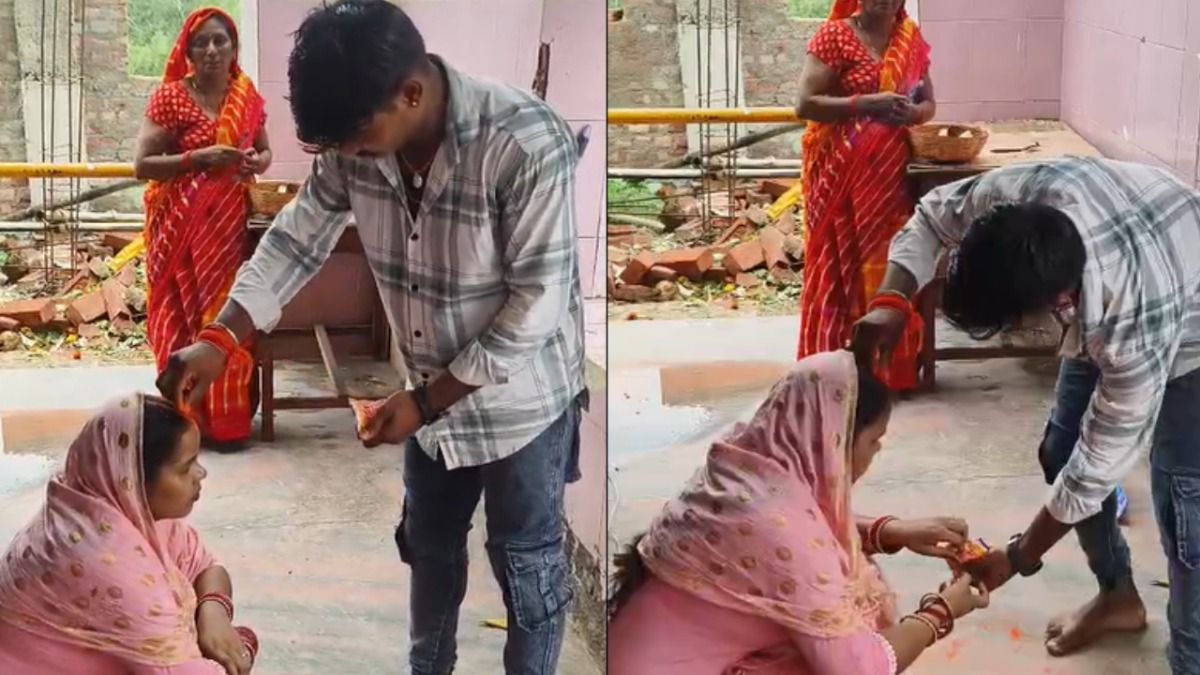 जमुई से आई एक और प्रेम कहानी, पुराने प्रेमी से मिली एक बच्चे की मां, फिर देखते-देखते दोनों एक हो गए जमुई में पुराने प्रेमी से शादी करती महिला की तस्वीर