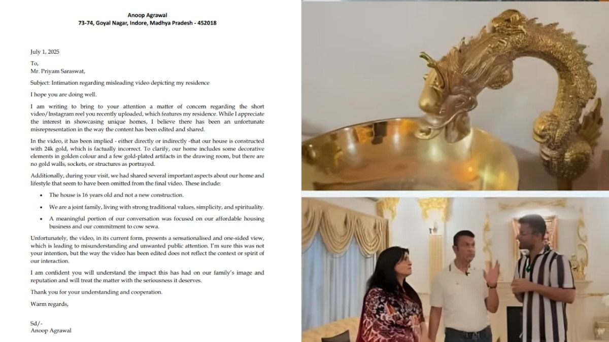 इंदौर के गोल्डन हाउस पर मचा बवाल, घर के मालिक ने वीडियो कंटेंट क्रिएटर को क्यों भेजा नोटिस? जानें पूरा मामला इंदौर का गोल्डन हाउस – वायरल वीडियो और विवाद