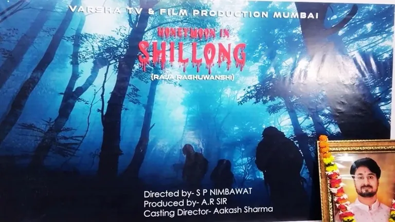 'हनीमून इन शिलॉन्ग'...बनने जा रही राजा रघुवंशी पर फिल्म, फिल्म का पोस्टर आया सामने Raja Raghuwanshi murder case film, Honeymoon in Shillong movie, SP Nimbawat director, Raja Raghuwanshi biopic, Sonam Raghuwanshi story
