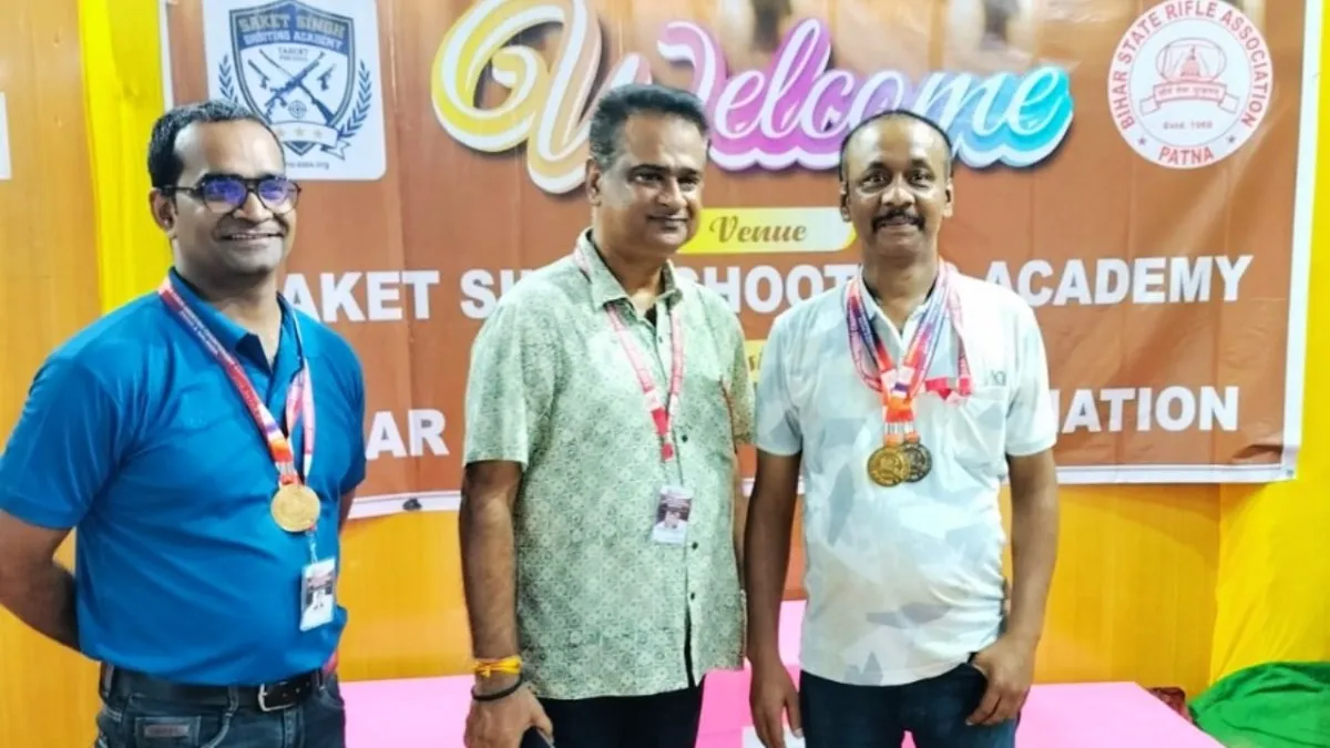 Bihar shooting competition 2025, Bihar Information Department medals, Ranjit Kumar Bharti shooter, Praveen Kumar pistol shooting