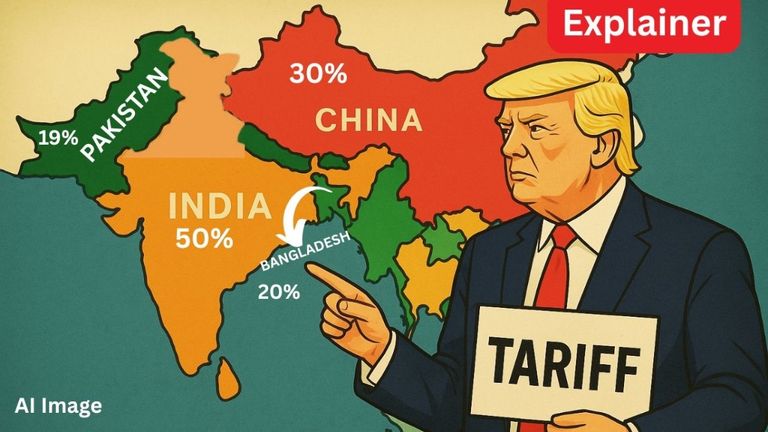 एक्सप्लेनर: टैरिफ पर भारत से तकरार, पड़ोसियों से प्यार...ट्रंप के टैरिफ गेम के क्या हैं मायने? Trump India Tariff, ट्रंप भारत टैरिफ, US Trade Policy 2025, अमेरिका व्यापार नीति 2025, 50% Tariff on India, भारत पर 50% टैरिफ, Pakistan Bangladesh Benefit