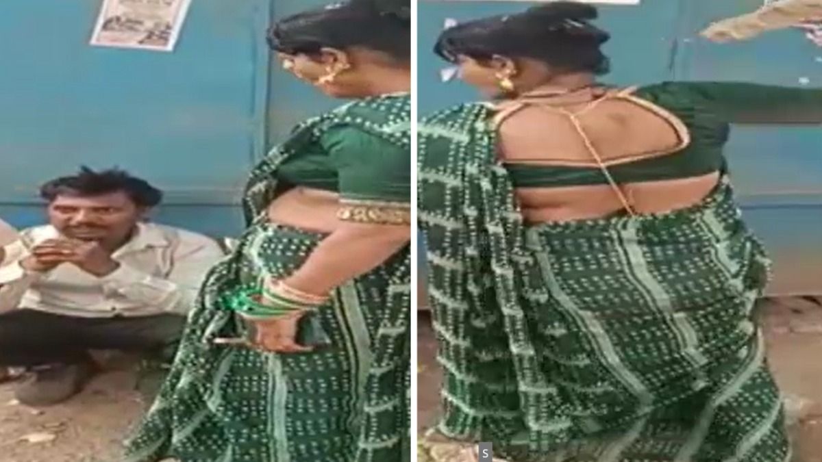 महिला ने बीच सड़क पर पति को जमकर पीटा