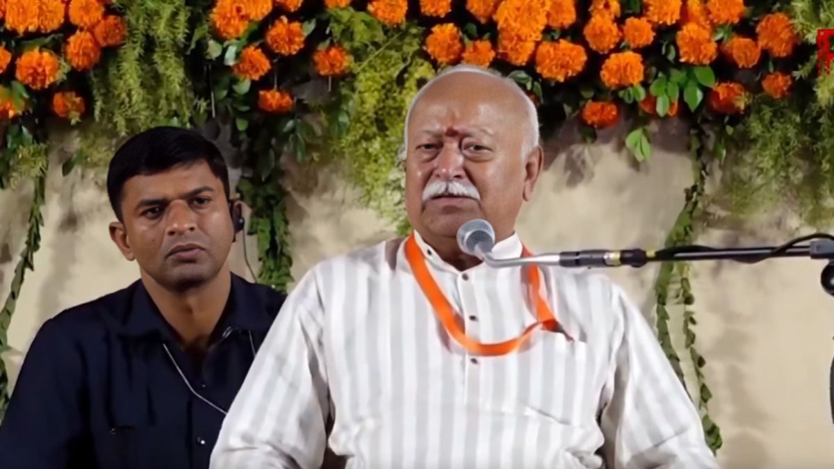 RSS chief Mohan Bhagwat expressing concern over expensive education and healthcare in Indore speech
