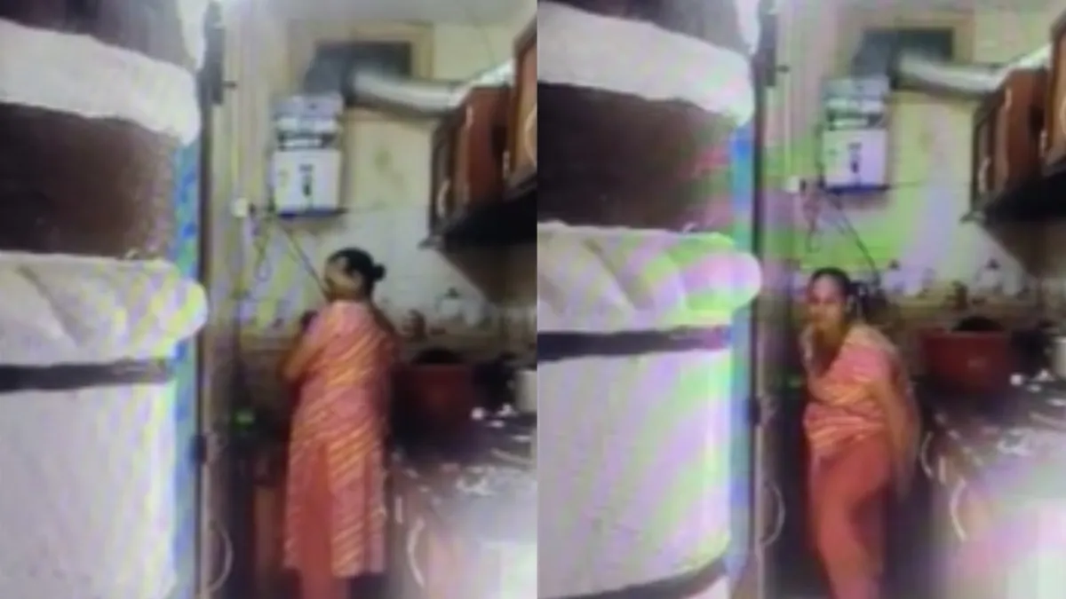 Maid caught on CCTV in Bijnor Nagina