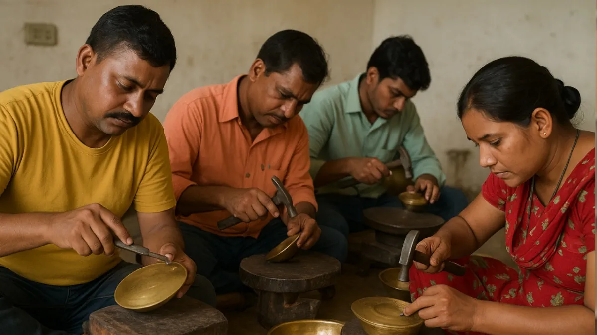 बिहार के शिल्पकार सीख रहे कांसा-पीतल शिल्प की नई तकनीकें Bihar News