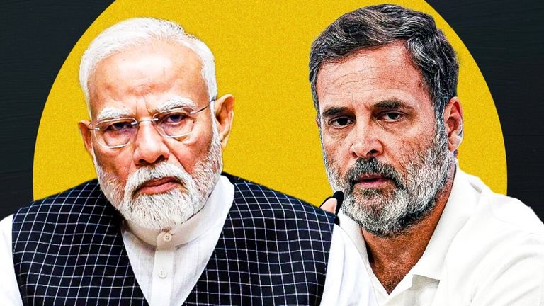 BJP या Congress? देश में आज चुनाव हुए तो किसकी बनेगी सरकार, MOTN सर्वे में चौंकाने वाले नतीजे File photo of PM Modi and Rahul Gandhi