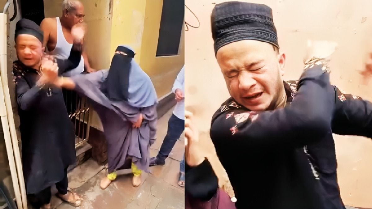 Varanasi woman slaps Muslim youth, Tilbhandeshwar viral video, Bhelupur molestation case, UP viral news, Woman beats youth Varanasi, वाराणसी महिला युवक थप्पड़