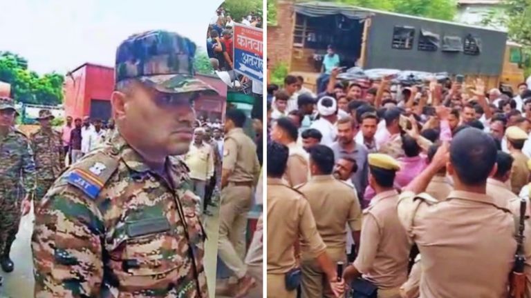 फौजी VS पुलिस: अलीगढ़ में फौजी भाइयों और पुलिसवालाें के बीच भिड़ंत, चौकी में जमकर हुई हाथापाई, हंगामे का वीडियो आया सामने अलीगढ़ में पुलिस और सेना के जवानों के बीच हुई मारपीट