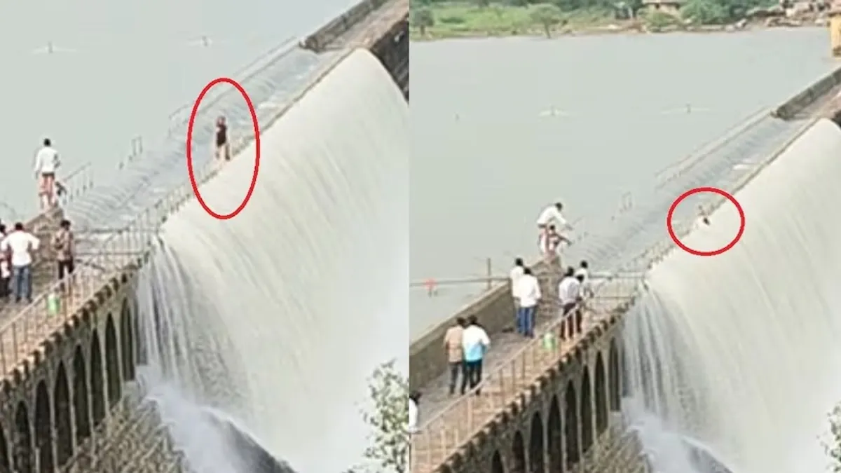 सवाई माधोपुर में ढील बांध पर स्टंट करते समय एक युवक पानी में बह गया.