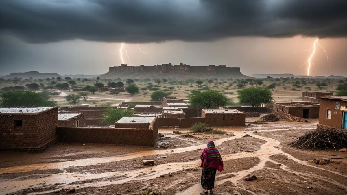 Weather alert Rajasthan, Rajasthan heavy rain forecast, IMD Rajasthan weather update, Barmer Jaisalmer rain news, Rajasthan storm wind alert