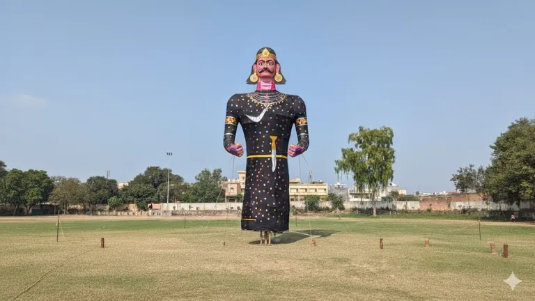 जींद में दशहरे पर अनोखा रावण दहन, 50 फुट ऊंचा पुतला हिलाएगा गर्दन और आंखें jind