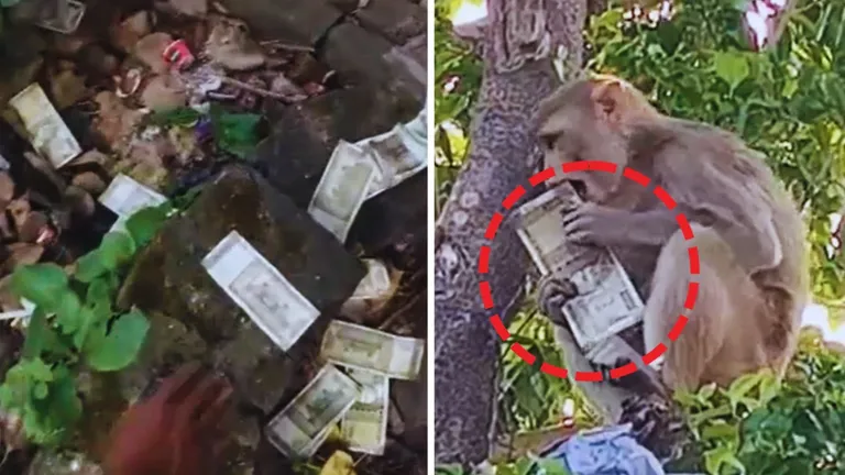 प्रयागराज में 500 रुपये के नोटों का बंडल लेकर पेड़ पर चढ़ा बंदर...फिर अगले ही पल किया हैरान करने वाला कारनाम Prayagraj News