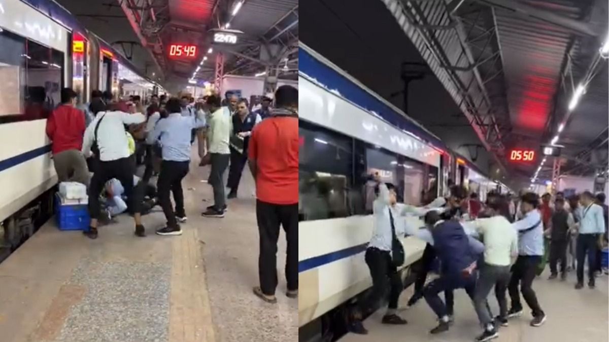 आपस में लड़ने लग गए वंदे भारत के कर्मचारी, निजामुद्दीन रेलवे स्टेशन पर IRCTC  कर्मचारियों के मारपीट का वीडियो वायरल