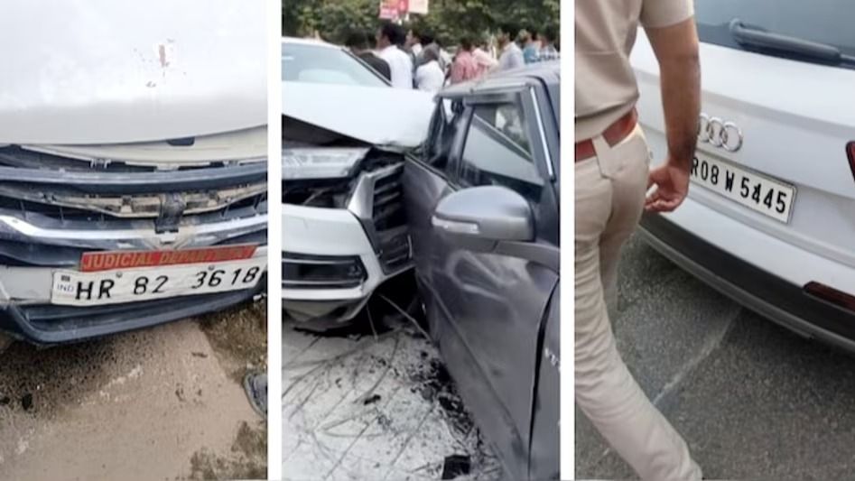 पूर्व मंत्री के बेटे ने मारी तीन गाड़ियों को टक्कर 