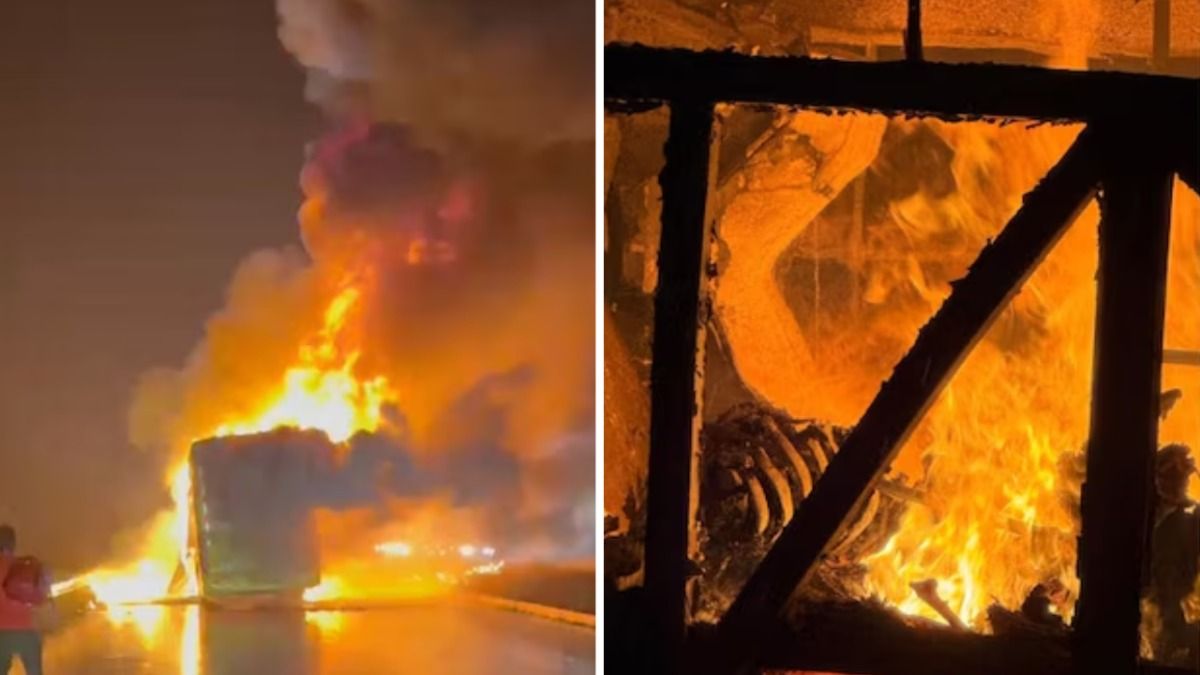 आंध्र प्रदेश के कुरनूल जिले में बस और बाइक के बीज जोरदार टक्कर, आग लगने से हादसे में 20 यात्रियों की दर्दनाक मौत