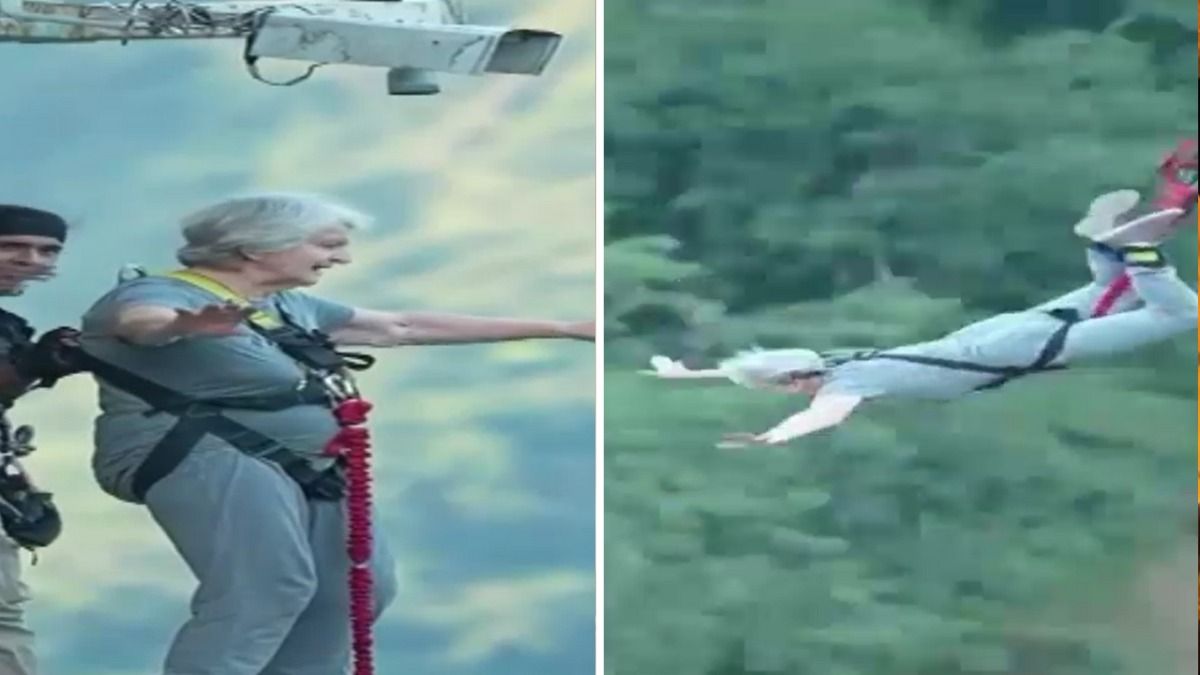 ऋषिकेश: 82 साल की दादी ने लगाई 117 फीट ऊंची छलांग! बंजी जंपिंग कर बनाया नया रिकॉर्ड, देखें वीडियो Rishikesh bungee jumping