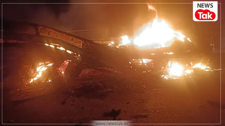 कर्नाटक में भीषण सड़क हादसा: डिवाइडर फांदकर लॉरी ने बस को मारी टक्कर, 9 यात्री जिंदा जले karnataka
