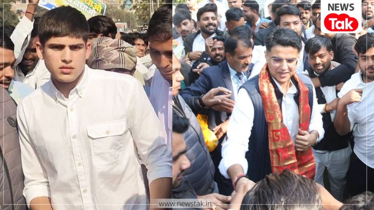 पहली बार NSUI के प्रोटेस्ट में सचिन पायलट के साथ शामिल हुए बड़े बेटे आरान पायलट! क्या करते हैं वह? aaran pilot