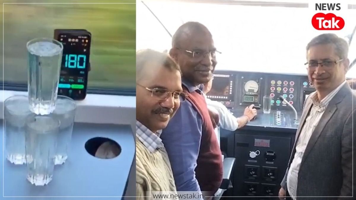 Video: राजस्थान में 180 की स्पीड पर दौड़ी वंदेभारत स्लीपर ट्रेन, 2 ग्लास पर एक और ग्लास रखा और किसी से भी नहीं छलका पानी