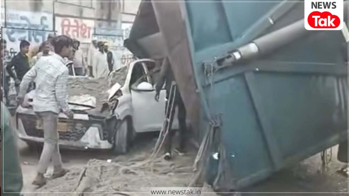 'बजरंगबली ने बचा ली जान'-हादसे से पहले टेका था मत्था, फिर कार पर गिरा 10 चक्का ट्रक; जबलपुर में खौफनाक सड़क हादसा Jabalpur road accident