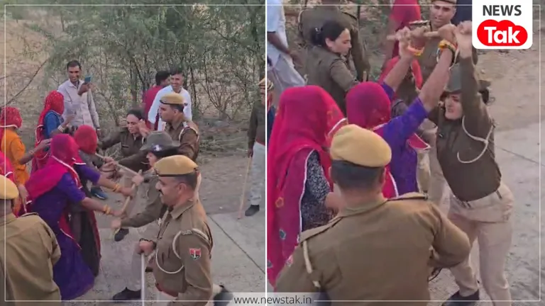 बैरिकेडिंग तोड़ा, महिला पुलिसकर्मियों से भिड़ी...बाड़मेर में किसानों का गुस्सा फूटा, उचित मुआवजे की मांग को लेकर हाईवे किया जाम Barmer Kisan Andolan