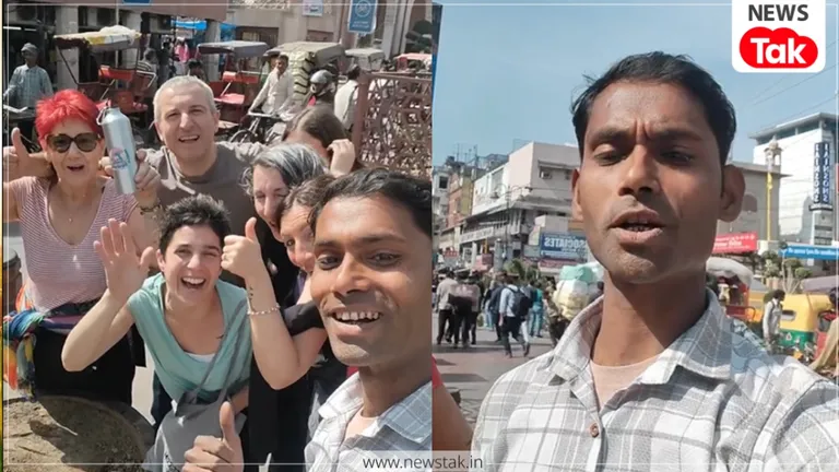 पुरानी दिल्ली के फर्राटेदार इंग्लिश बोलने वाले रिक्शा वाले ने जीता स्पेनिश टूरिस्टों का दिल, वीडियो हुआ वायरल Viral rickshaw driver video