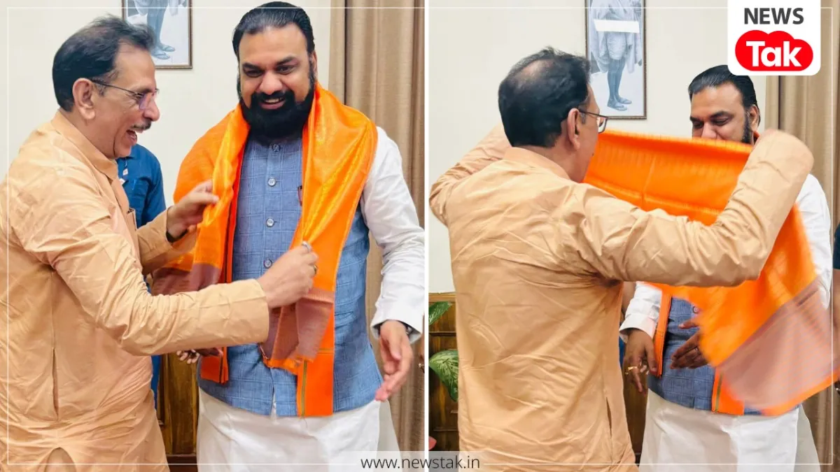 सैयद अफजल अब्बास ने भगवा गमछे से किया सीएम का अभिनंदन