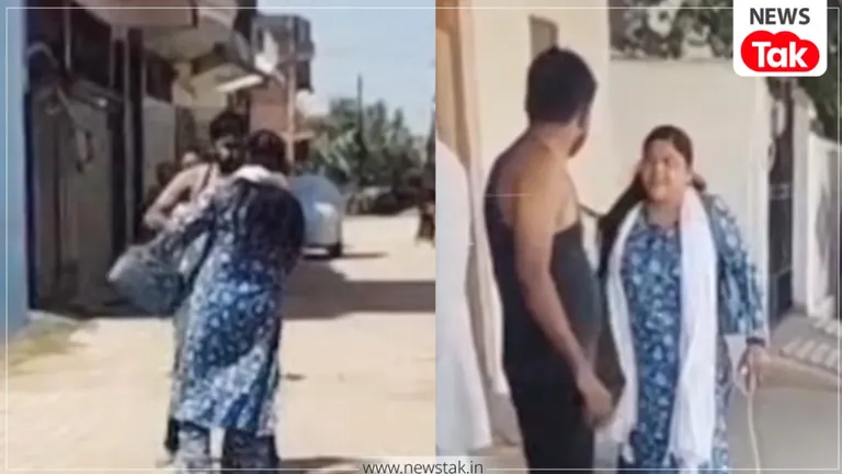 नागपुर से पति को खोजने सतना पहुंची पत्नी तो युवक ने बीच सड़क पर ही जमकर पीटा, वीडियो हुआ वायरल Satna Viral Video