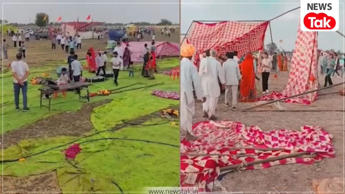 टोंक में बवंडर का तांडव! सामूहिक विवाह सम्मेलन में उड़े टेंट और खुशियां, कई लोग घायल...देखें वीडियो Tonk Storm Video
