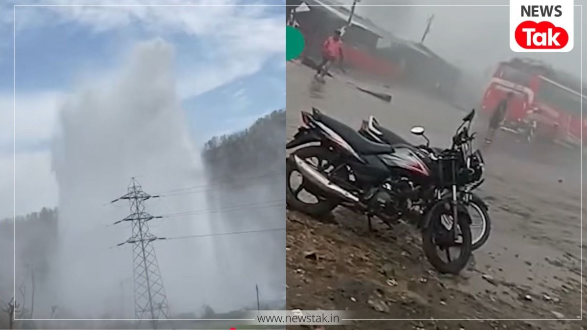 इंदौर में फटा पानी का पाइपलाइन