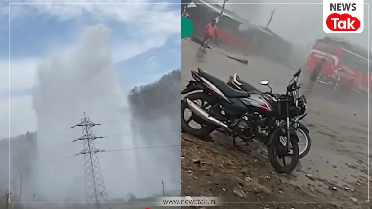 इंदौर में फटा पानी का पाइपलाइन